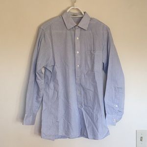 Michael KORS Blue and White Plaid Dress Shirt